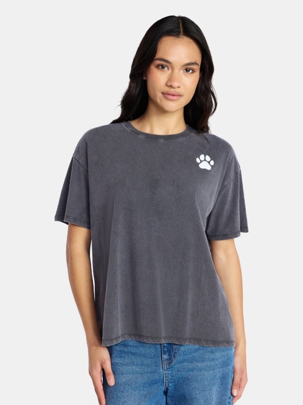 Way to Celebrate Women’s “Dog Moms Club” Cotton Graphic Short Sleeve Tee EUC
